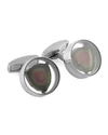Tateossian Watermelon Tourmaline Round Cuff Links In Silver