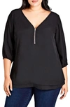 CITY CHIC SEXY FLING ZIP FRONT TOP,00123229