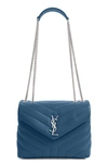Saint Laurent Small Loulou Matelasse Leather Shoulder Bag - Blue In Denim Blue