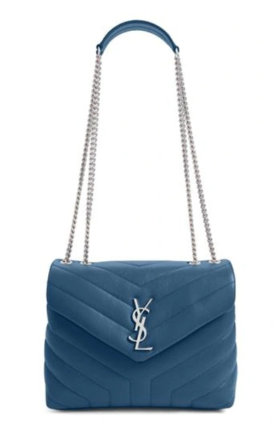 Saint Laurent Small Loulou Matelasse Leather Shoulder Bag - Blue In Denim Blue