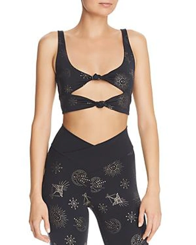 Beach Riot Bowie Knot-front Cropped Top In Navy