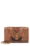 SAINT LAURENT MEDIUM KATE PATCHWORK GENUINE PYTHON SHOULDER BAG - BROWN,364051LW117