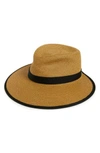 Eric Javits 'sun Crest' Packable Hybrid Fedora Visor - Beige In Natural/ Black