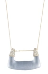 ALEXIS BITTAR CRYSTAL ENCRUSTED ABSTRACT BUCKLE PENDANT NECKLACE,AB00N126010