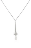 MIKIMOTO 'LEGACY COLLECTION' AKOYA CULTURED PEARL & DIAMOND PENDANT NECKLACE,PPM 74D W