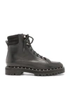 Valentino Rockstud Hiking Boots In Black