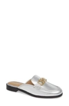 Ferragamo Viggio Reversible Gancio Bit Mules In Silver