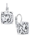 KATE SPADE KATE SPADE NEW YORK SILVER-TONE GLITTER STONE SQUARE STUD EARRINGS