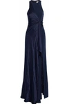 CINQ À SEPT CLEMENCE CADY-PANELED KNOTTED SILK-SATIN GOWN,3074457345619693369