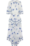 ALICE MCCALL MARIGOLD GUIPURE LACE-TRIMMED EMBROIDERED TULLE MAXI DRESS,3074457345619561850