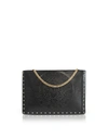 BALMAIN BLACK COIN EMBOSSED LEATHER MINI DOMAINE POUCH W/CHAIN,10748940