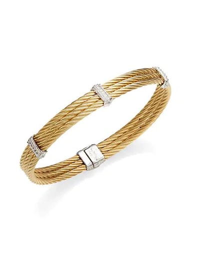 Charriol 18k Yellow Gold, White Gold & Diamond Cable Bracelet In Gold Silver