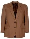 BURBERRY BURBERRY VINTAGE LONG-SLEEVE BUTTONED BLAZER - BROWN