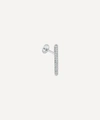 Maria Tash 18ct 18mm Square Diamond Pave Bar Single Threaded Stud Earring In White Gold