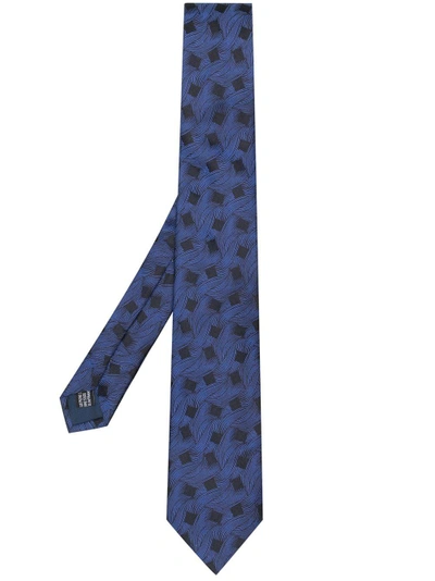 Lanvin Pointed Square Tie In Blue