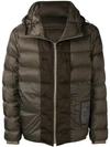 TEN C TEN C HOODED PADDED JACKET - BROWN