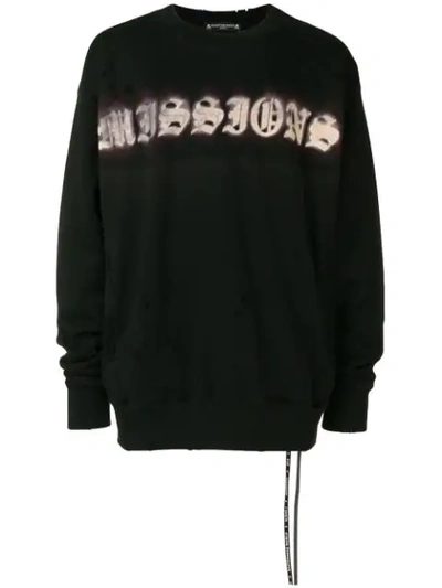 Mastermind Japan Missions Distressed Sweatshirt - Black
