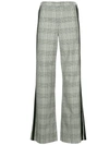 ALICE AND OLIVIA CHECK PRINT FLARED TROUSERS