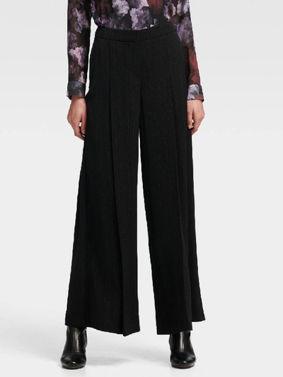 Donna Karan Dkny Women's Dotted Pinstripe Wide-leg Pant - In Black
