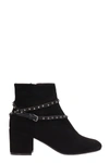 JULIE DEE BLACK SUEDE ANKLE BOOTS,10749183