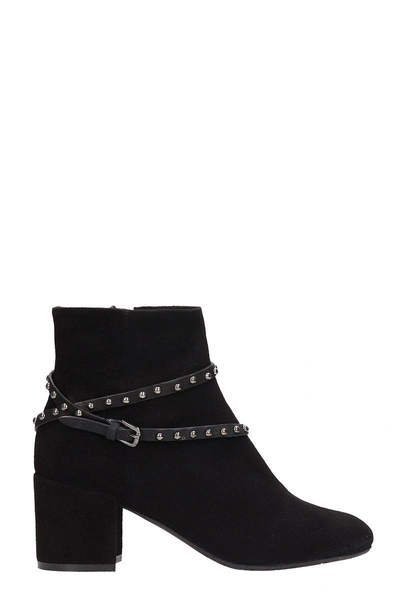 Julie Dee Black Suede Ankle Boots