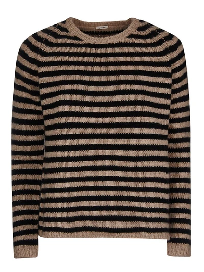 A Punto B Stripe Knitted Jumper In Natural/black