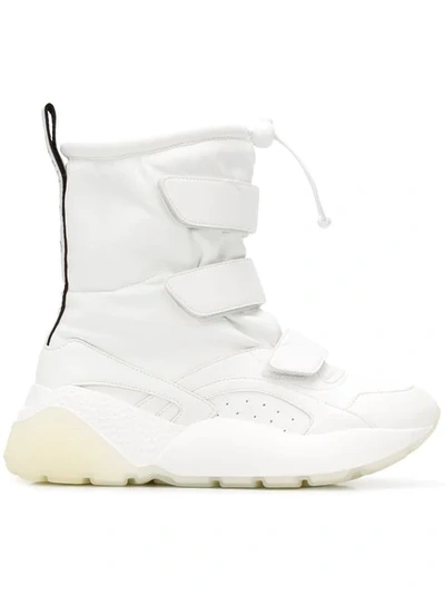 Stella Mccartney Eclypse Logo-woven Faux Leather Snow Boots In White