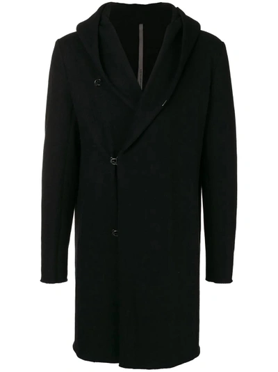 Attachment Hooded Single Breasted Coat - 黑色 In Black