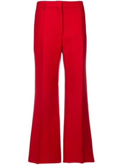 Valentino Kickflare Tailored Trousers In Red