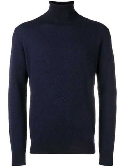 Zanone Turtle Neck Jumper In Blue