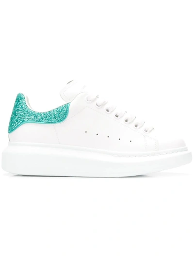 Alexander Mcqueen Chunky Glitter Sneakers - White In White/eau D.n.