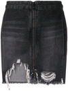 ONE TEASPOON ONE TEASPOON DISTRESSED DENIM SKIRT - BLACK