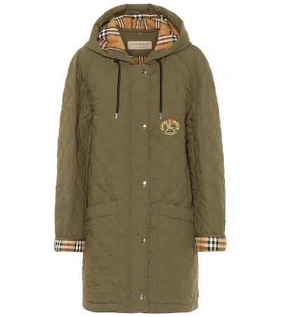 Burberry Archive Logo Quilted Jacket In Green