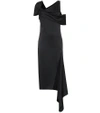 Monse Twist Neck Deconstructed Midi Dress In Black