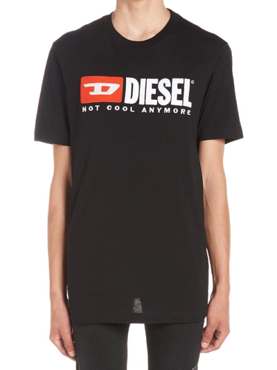 Diesel Logo Print T-shirt In Black