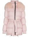 MR & MRS ITALY Mongolian fur collar feather down puffer coat