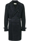 AL DUCA D'AOSTA SUEDE TRENCH COAT