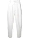 HED MAYNER HED MAYNER DROP-CROTCH CORDUROY TROUSERS - WHITE