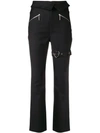 ADAM SELMAN FOLDOVER BUCKLE DETAIL TROUSERS