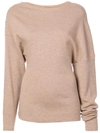 PACO RABANNE PACO RABANNE BOAT NECK SWEATER - BROWN