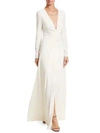 HALSTON HERITAGE Ruched Front Column Gown