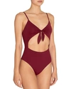 EBERJEY ALEXIA TIE-FRONT CUTOUT ONE-PIECE SWIMSUIT,PROD216230429