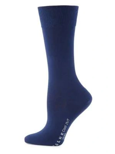 Falke Men's Cool 24/7 Moisture Wicking Cotton Socks In Blue