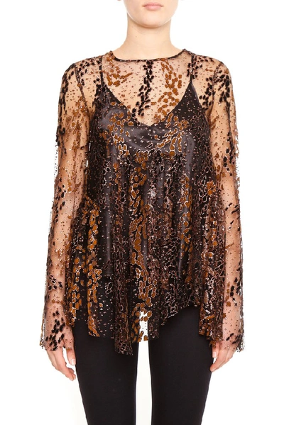 Opening Ceremony Tulle Top In Brown,metallic