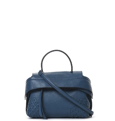 Tod's Mini Wave Leather Tote Bag In Blue