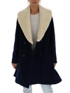 JW ANDERSON JW ANDERSON DOUBLE BREASTED SHEARLING COLLAR COAT