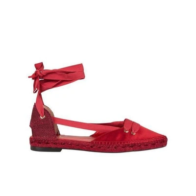 Manolo X Castaner Espadrille Flats In Red