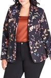 CITY CHIC FLORAL BLAZER,00138797