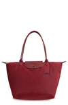 Longchamp Le Pliage Club Large Nylon Shoulder Tote Bag In Khaki