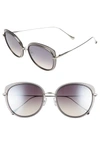 VEDI VERO 56MM ROUND SUNGLASSES - MILKY LIGHT GREY,VE854/BLK